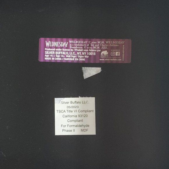 Silver Buffalo MGM Addams Family Wednesday The Series Home Wall Art, NWT - Picture 3 of 4